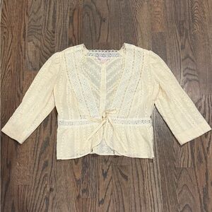 Vintage Rebecca Taylor Eyelet Lace Peplum Jacket